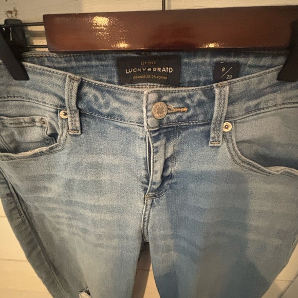 Lucky  Low Rise Lolita Skinny
Blue Skinny Jeans Distressed Style 8/29 - Picture 5 of 16